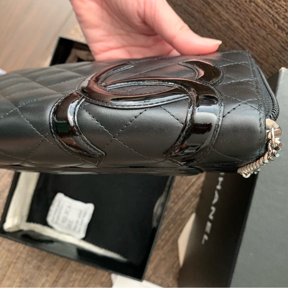 💯authentic chanel cambon calfskin organizer wallet🖤💗 with COA - Picture 5 of 11